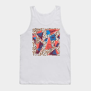 Leopard skin texture, squares and triangles Tank Top